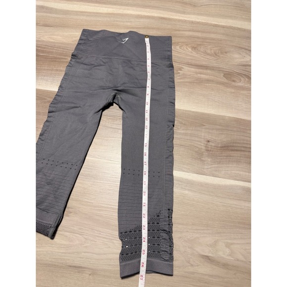 Gymshark Energy+ Seamless Leggings Womens S Grey Cropped High Waist Yoga Gym - Picture 8 of 8